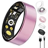 Smart Ring For Women Men, Health Tracker with Heart Rate/Blood Oxygen/Blood Pressure/Sleep Monitor/Step Counting, IP68 Waterproof Fitness ring, No App Fees for iPhone & Android (Lavender Pink, 9#)