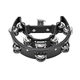 Omquot Half moon music tambourine with robust construction for durable live performances