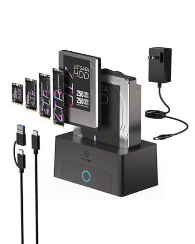 M.2 NVMe & SATA Hard Drive Docking Station, ICY BOX 10Gbps M.2 NVMe SSD Dock for 2.5" & 3.5" HDD/SSD, HDD Docking Station with Single Bay, Compatible with M.2 NVMe/SATA 2.5''/3.5'' HDD SSD