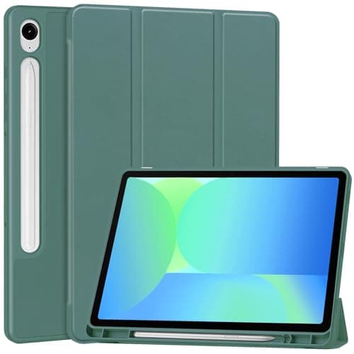 Tablet Case with Stylus Holder and Anti - Slim Case Compatible with Samsung Galaxy TAB S10FE / S9FE Tablet Case,TPU Slim Cover Auto Wake/Sleep Smart Shell w/Pencil Holder Shockproof Cover Etu