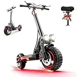 Electric Scooter Adults,1200/1600W Motor, 30/34 MPH Top Speed & 30/40 Miles Range, 48V 18/21AH Big Battery, 10/11" Off-Road Tire Folding E Scooter with Seat, Dual Braking System, Double Suspension