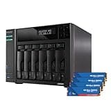 Asustor Lockerstor 6 Gen2+ AS6706T v2 with 4 x 1TB SSD (WDS100T5B0E), 6 Bay NAS Storage, Intel Quad-Core 2.0GHz CPU, Dual 5GbE Ports, 8GB RAM DDR4, 4 M.2 SSD Slots, HDMI, Network Attached Storage