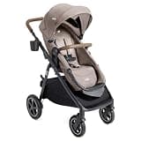 Joie Baby, Ginger™ DLX 4‑in‑1 Pramette Stroller, All‑Terrain Baby Stroller with Convertible Seat, Lie‑Flat Pram Mode (Mocha)