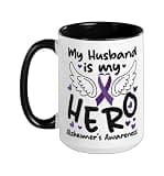 Alzheimer's Dementia Awareness Support Husband My Husband Is Ceramic Mug, Black/White, 15oz
