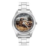 FodPand Mens Stainless Steel 3-Hand Analog Watch Easy Reader 40mm Dial
