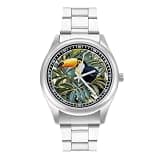 FodPand Mens Stainless Steel 3-Hand Analog Watch Easy Reader 40mm Dial
