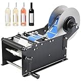 GUTYGIO Manual Round Bottle Labeling Machine, 30 Labels/Minute, Semi-Automatic Sticker Applicator for Glass and Plastic Containers