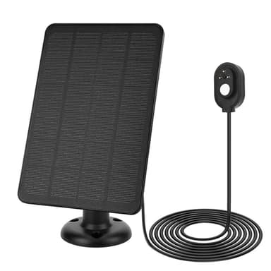 Solar Panel 4W 5V, Weatherproof Outdoor 3Pin Monocrystalline Solar Charger with 9.8ft Cable Compatible with Arlo Pro 4 Pro5S Pro3 Ultra Ultra2 Spotlight Camera (Black)