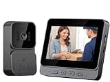 Zeerkeer Doorbell Camera Wireless No Subscription Video Doorbell, Two-Way Activation & Intercom, 170° Viewing Angle, IPX65 Waterproof, 1080P Video, 4.3” Screen, No APP, No WiFi