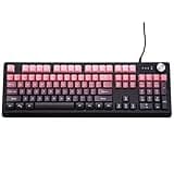 SanShun Wired Gradient RGB Gaming Keyboard. 100 Percent Creamy Membrance Computer Keyboard .Small Ergonomic Clicky Teclado with ABS Backlit Unreplaceable Keycaps. for PC Laptop MAC Gamer.