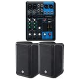 Yamaha DBR10 10-Inch 700W Powered Speaker Pair Bundle with MG06 6-Channel Analog Mixer and D-PRE Preamps — 129 dB Live Sound PA System for Bands, DJs, Houses of Worship, and Presentations