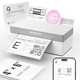Rongta Shipping Thermal Label Printer, Bluetooth 4x6 Sticker Label Maker Wireless Shipping Label Printer for Package Small Business Compatible with Windows macOS Android iOS (White)
