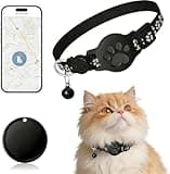 Pet Tracker,GPS Collar for Cats (Android Only) Smart tag,Waterproof Compatible with Google Find My,No Monthly Fee,Advanced Tracking Solution Smart Collar for Pet Safety Ideal Small Large Cats (Black)