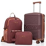 Cobens Carry on Luggage 22x14x9 Airline Approved, Suitcases with Wheels Hardshell, Lightweight Hardside Luggage Set with TSA Lock, 20Inch Burgundy Carry on Suitcase