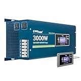ExpertPower 3000W Pure Sine Wave Inverter Charger | Peak 9000W | DC 12V - AC 110V | LifePO4/ Lithium Battery Compatible | Auto Transfer Switch | External Display