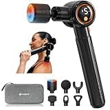 NAPRE Massage Gun with Heat and Cold,Massage Gun Deep Tissue with Extension Handle & 3 Adjustable Angles,Handheld Percussion Back Massager for Muscle/Neck/Body Pain Relief,6 Heads,with Case