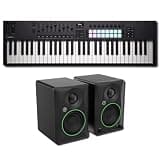 Novation Launchkey 61 MK4 61-Key Semi-Weighted MIDI Keyboard Controller Bundle with Mackie CR3.5 Powered Studio Monitors — Pitch and Mod Wheels, OLED, 50W Pair for Music Production, Piano, Home Studio