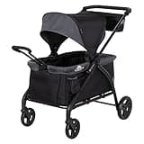 Baby Trend Expedition 2 in 1 Push or Pull Stroller Wagon with Canopy, Choose Between Car Seat Adapter or Built in Seating for 2 Children, Madrid Black