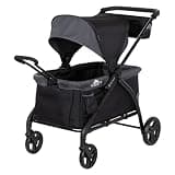 Baby Trend Expedition 2 in 1 Push or Pull Stroller Wagon with Canopy, Choose Between Car Seat Adapter or Built in Seating for 2 Children, Madrid Black