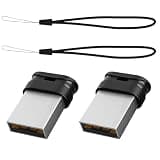 RAOYI 2 Pack 16GB USB 2.0 Flash Drive, Mini Fit USB Stick Ultra Slim Thumb Drive Jump Drive Zip Drive Pen Drive with Lanyard-Black