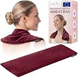 Microwavable Grain Cushion - Heat Cushion Wheat and Lavender Filled 48 x 15 cm - Soft Fleece Heat Cushion Microwave for Pain Relief, Neck Shoulder, Back - Purple