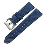 ILAZI 24mm 26mm Nylon Fabric Watch Band Fit For Panerai Submersible Luminor PAM Canvas Leather Sport Strap Gift Tools(Blue Gray Silver,24mm)