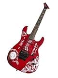 Solid Body Electric Guitar, Red Occult Spirit Board Graphic with Dual Humbuckers & Locking Tremolo, Full Size 6-String for Heavy Metal (Guitarra Eléctrica)