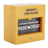 Zunate Fire Emergency Exit Alarm Button, Broken Glass Release Button for Security, Easy Installation, Fireproof Materials, Suitable for Exit and Emergency Doors