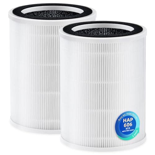 HAP606 Replacement Filter Compatible with XenonLab VisionAir/FreAire HAP606 and ECOSELF HAP609 Air Purifier, H13 Grade Mechanical Media for Desktop Dust, Pet Dander & Odors, 2-Pack