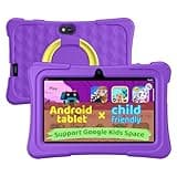 aiprotablet Kids Tablet, 7 inch Android Tablet for Kids, 6GB+32GB 1TB Expand, Quad-Core Toddler Tablets with Case, BT, WiFi, Parental Control, Games, Dual Camera (Purple)