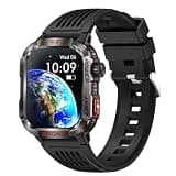 HT29 Smart Watch with Bluetooth Calling, Heart Rate Monitor, Pedometer, Sleep Tracking, IP68 Waterproof, Sport Style (Black)