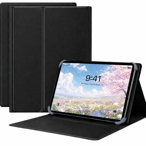 for TCL NXTPAPER 14 Case for 14 Inch Tablets, Magnetic Detachable Design, PU Leather, Adjustable Viewing Angles with 3 Stand Slots, Secure Four-Corner Tension Clip Holder (Black, TCL NXTPAPER 14)