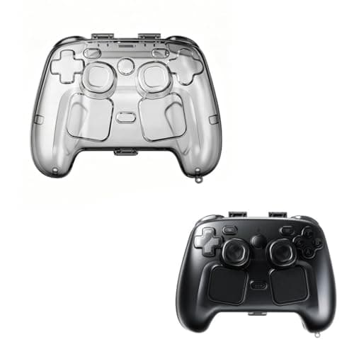 Protective Cover Case for Steam Controller 2, Hard Shell Protector Sleeve Case Anti-Drop Shockproof Storage Box Display Stand for Steam Controller 2 Accessories (Transparent Black)