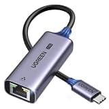 UGREEN USB C to Ethernet Adapter 2.5G, Ethernet Adapter for Laptop, Aluminum, Type C (Thunderbolt 4/3 Compatible) to RJ45 Network Internet, Compatible for NAS, MacBook Air/Pro, XPS, iPhone 17 Pro/Max