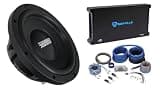 Sundown Audio SML-10 D2 Bundle: (2) 10 in 1200-Watt Peak/600-Watt RMS Shallow Subwoofers, dB15 1500-Watt RMS Mono 2 Ohm Amplifier, RWK0CU 0 AWG Copper Complete Amp Wiring Kit, 4-Items