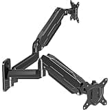MOUNT PRO Dual Monitor Wall Mount for 13 to 32 Inch Screens, Wall Monitor Arm for 2 Monitors, Each Holds Up to 19.8lbs, Full Motion Wall Monitor Mount with VESA 75x75/100x100, Home Office Setup