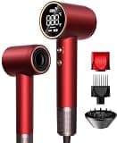 High-Speed Hair Dryer, 160,000 RPM Blow Dryer with Diffuser, Nozzle, Comb,Red