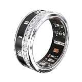 Yihou Smart Ring Health Ring Fitness Ring for Women with Diamonds Fitness Tracker with Heart Rate Sleep Monitor Pedometer Calorie for Android iOS Silvery 12#
