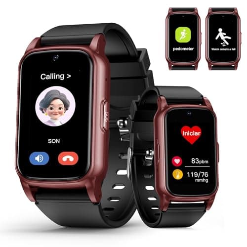 Fajocru Fall Detection Smart Watch for Seniors with GPS Tracking, SOS Alert & HD Video Call – 4G Waterproof Fitness Tracker for Dementia & Alzheimer’s, No Monthly Fee Option
