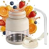Portable Wireless Juicer Cup - Rechargeable Mini Blender with Wide Mouth, Measurement Mark, Leakproof Design for Smoothies and Shakes (White, 1300ml/44oz)