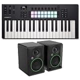 Novation Launchkey 37 MK4 MIDI Keyboard Controller Bundle with Mackie CR3.5 Powered Studio Monitors — 16 Aftertouch Pads, Chord and Scale Modes, 50W Pair for Music Production, Beat Making, Songwriting