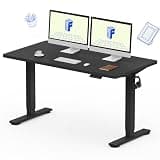 FLEXISPOT EN1 One-Piece Standing Desk, Electric Adjustable with 4 Memory Presets, 176 LBS Capacity, Stable & Quiet, Seamless Desktop for Home Office & Dual Monitors, 55"x28" Black