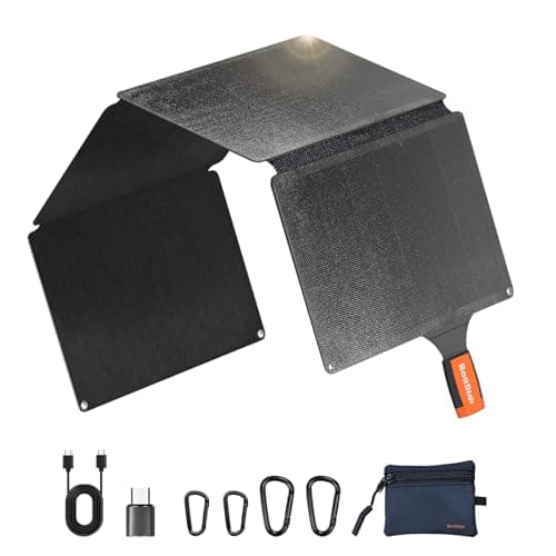 BoltStar 40W Solar Panel Charger: Ultra-Lightweight & Portable Solar Phone Charger for Camping, Hiking, Backpacking, USB-C and USB-A Port for iPhone, iPad, Samsung Galaxy, Power Bank, etc