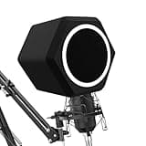 Microphone Wind Shield Pop Filter Microphone Isolation Ball, Acoustic Filter for Record Studios Mic, Sound-Absorbing Foam Five-sided Seal Design to Effectively Reduces Noise and Reflections