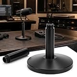 YIBEICO Desktop Mic Stand for Shure MV7/MV7+/MV7X/MV7i,Premium Heavy-Duty Base with 2 Extension Rods, Portable Space-Saving Microphone Stand for Podcast & Streaming