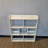 KAELVANT Bookcases 8-Compartment Open Storage Bookshelf, White Multi-Drawer Shelf, Ideal for Books