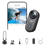 Pelsee Clip1 Mini Action Camera, Hands-Free POV Cam with Stabilization, 1/1.27" Large Sensor, Native 2.7K Video, IP68 Waterproof, Magnetic Mount, 120-Min Battery, Built-in 64GB eMMC – Black