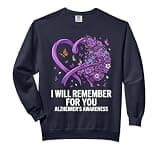Purple Squad Alzheimer Awareness Ribbon Support Team Comfort Colors Adult Sweatshirt