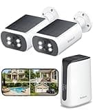 Rebluum 4MP Solar Security Cameras Wireless Outdoor, Home Security Cameras System with 32G Local Storage, No Subscription, Color Night Vision Camera, Easy Setup, 2.4GHZ & 5GHZ WiFi, 2 Cam-Kit