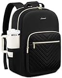 LOVEVOOK Laptop Backpack for Women with Giant Tumbler Holder 15.6 inch,Designer Travel Backpack Laptop Bag College Backpack,Quilted Work Nurse Teacher Backpack Purse Computer Bag Casual Daypack, Black